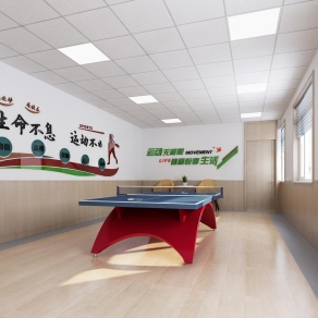 现代乒乓球室3D模型下载